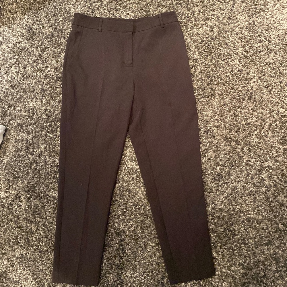 Black Mid Rise Tapered Dress Pants